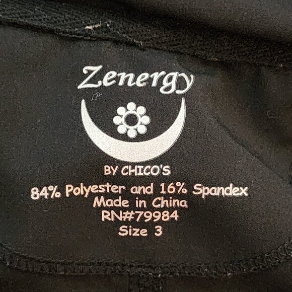 Zenergy Chicos Black Poly Span Elastic Cuff Hidden Hood Jacket Chico Sz 3 US XL - Picture 15 of 16